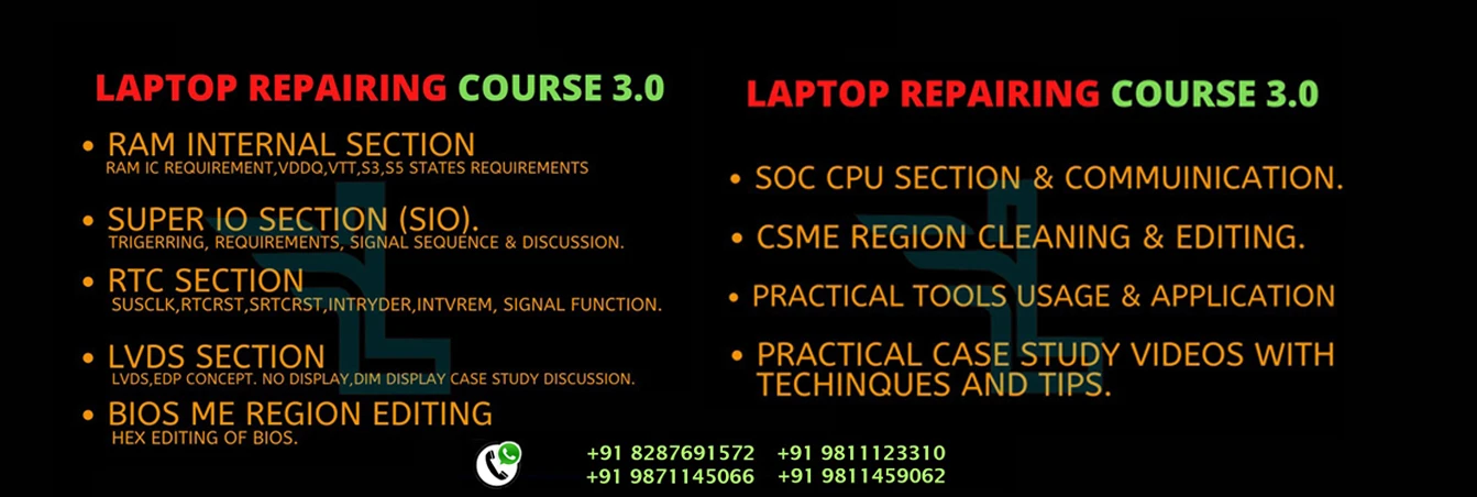 Laptex Laptop Repairing Course 3.0 Control, Memory & Firmware complete syllabus poster